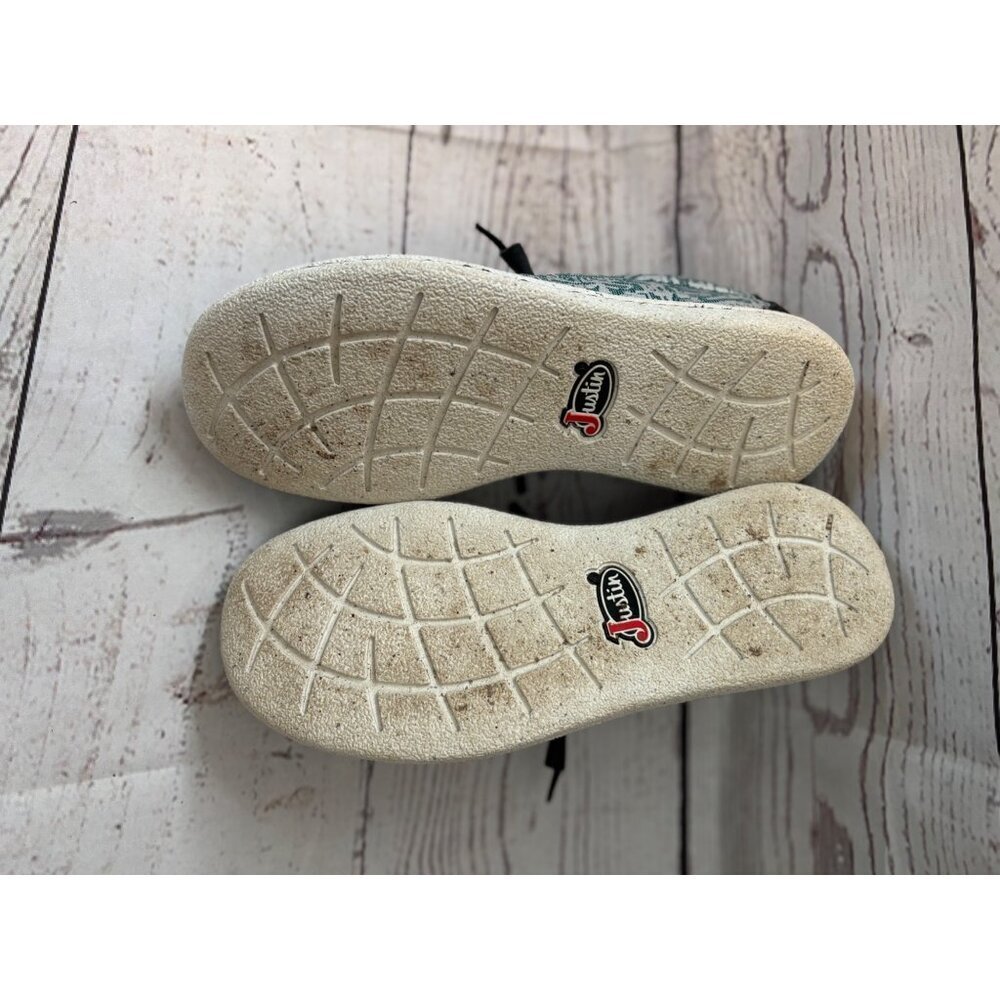 Justin Womens Size 7.5M Casual Slip-On Shoes Style 3345 Leather & Fabric Upper - Picture 9 of 9
